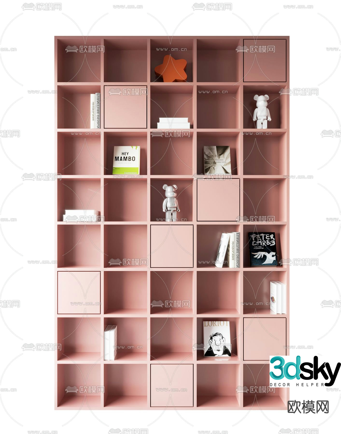 Modern children’s bookcase 3d model