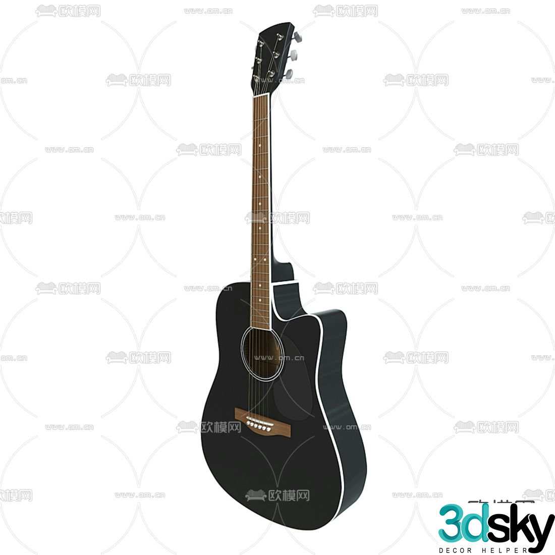 modern guitar 3d model