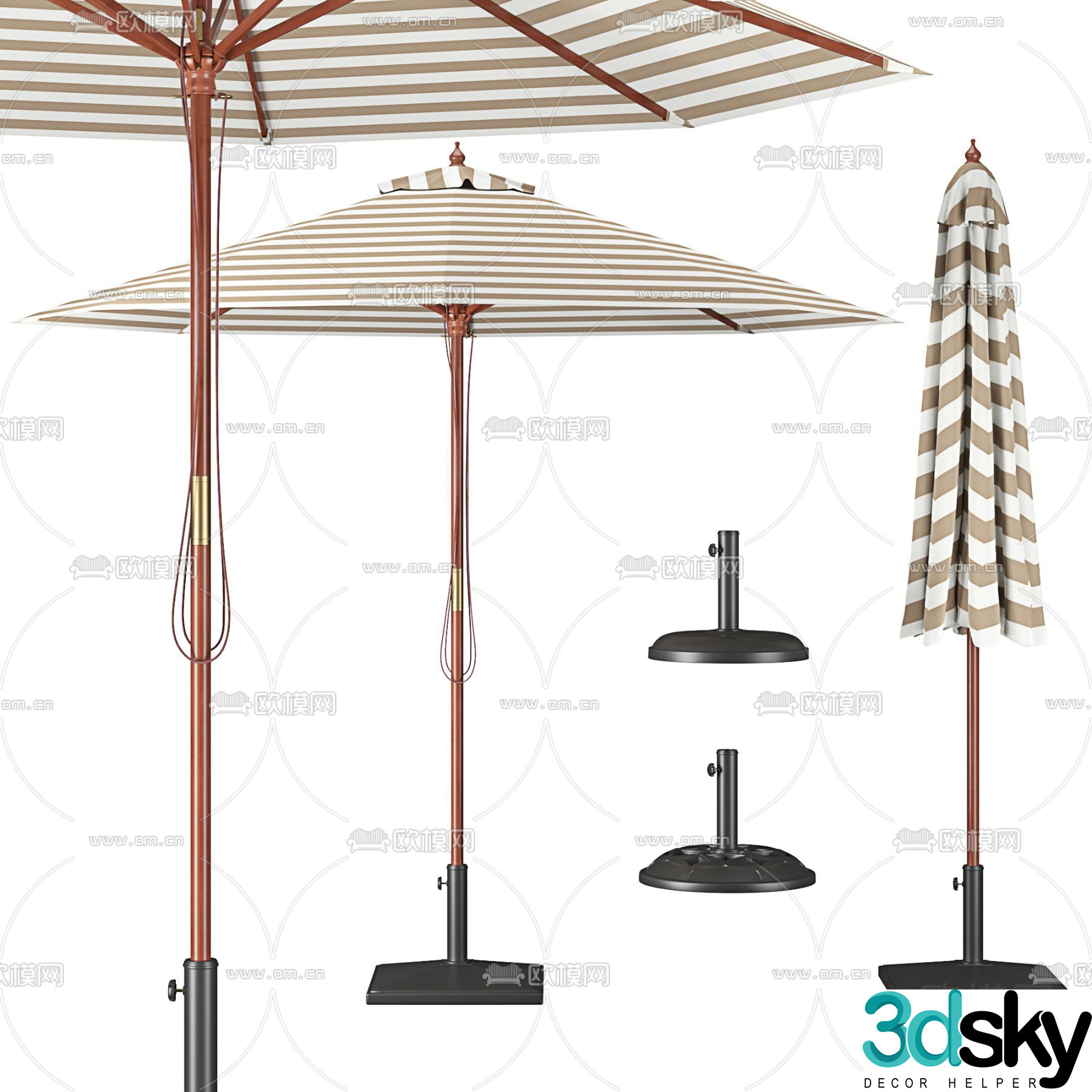 Modern outdoor parasol 3d model