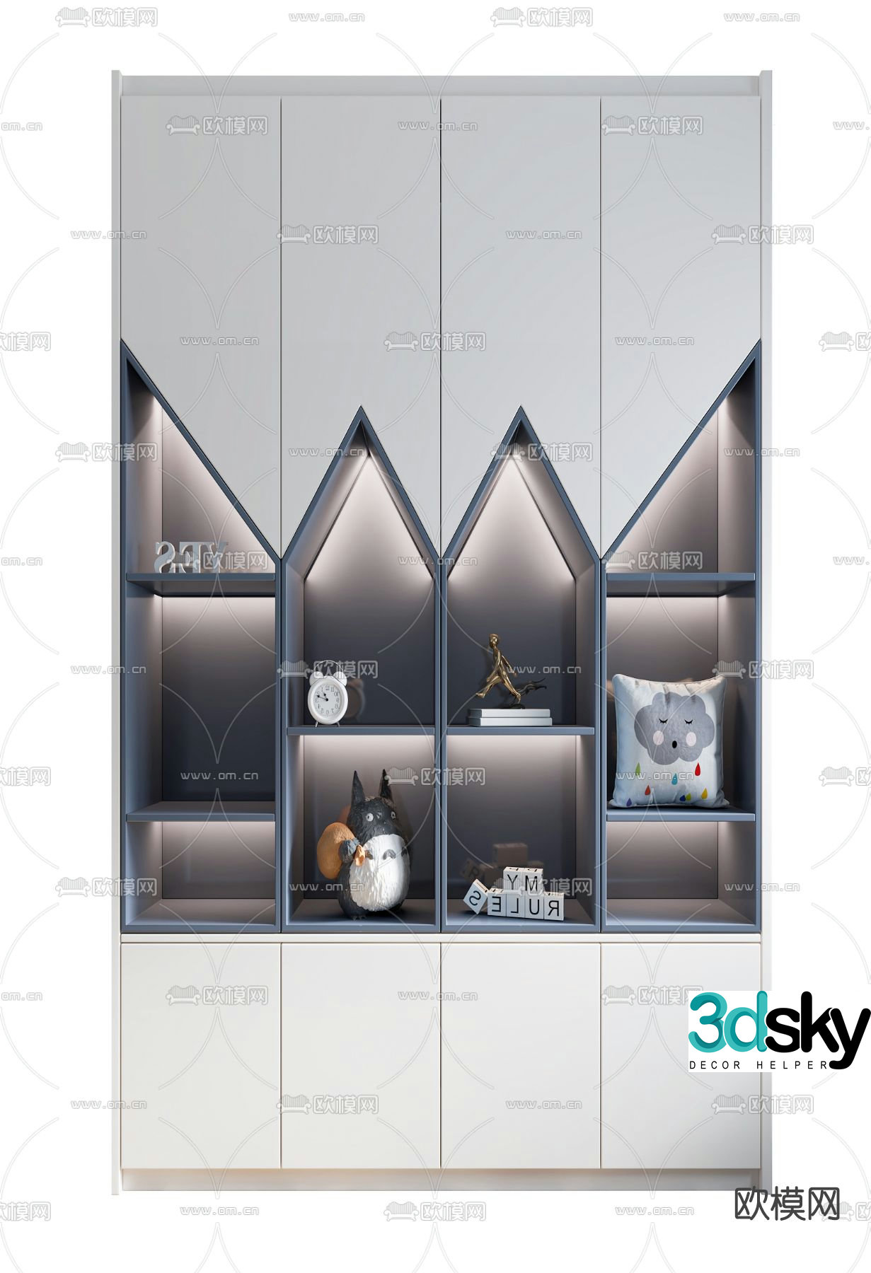 Modern multifunctional children’s cabinet 3d model