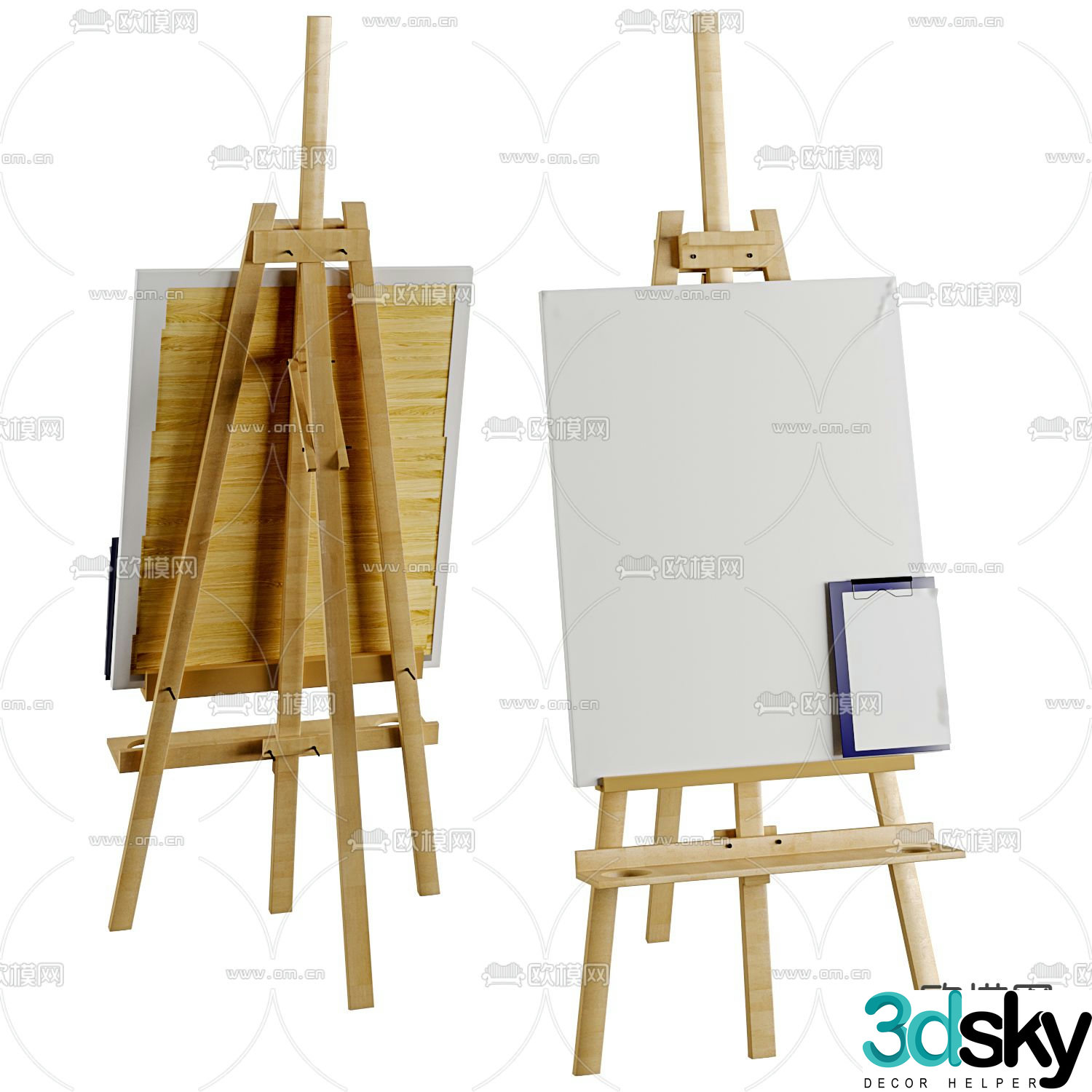 Modern drawing board stand 3d model