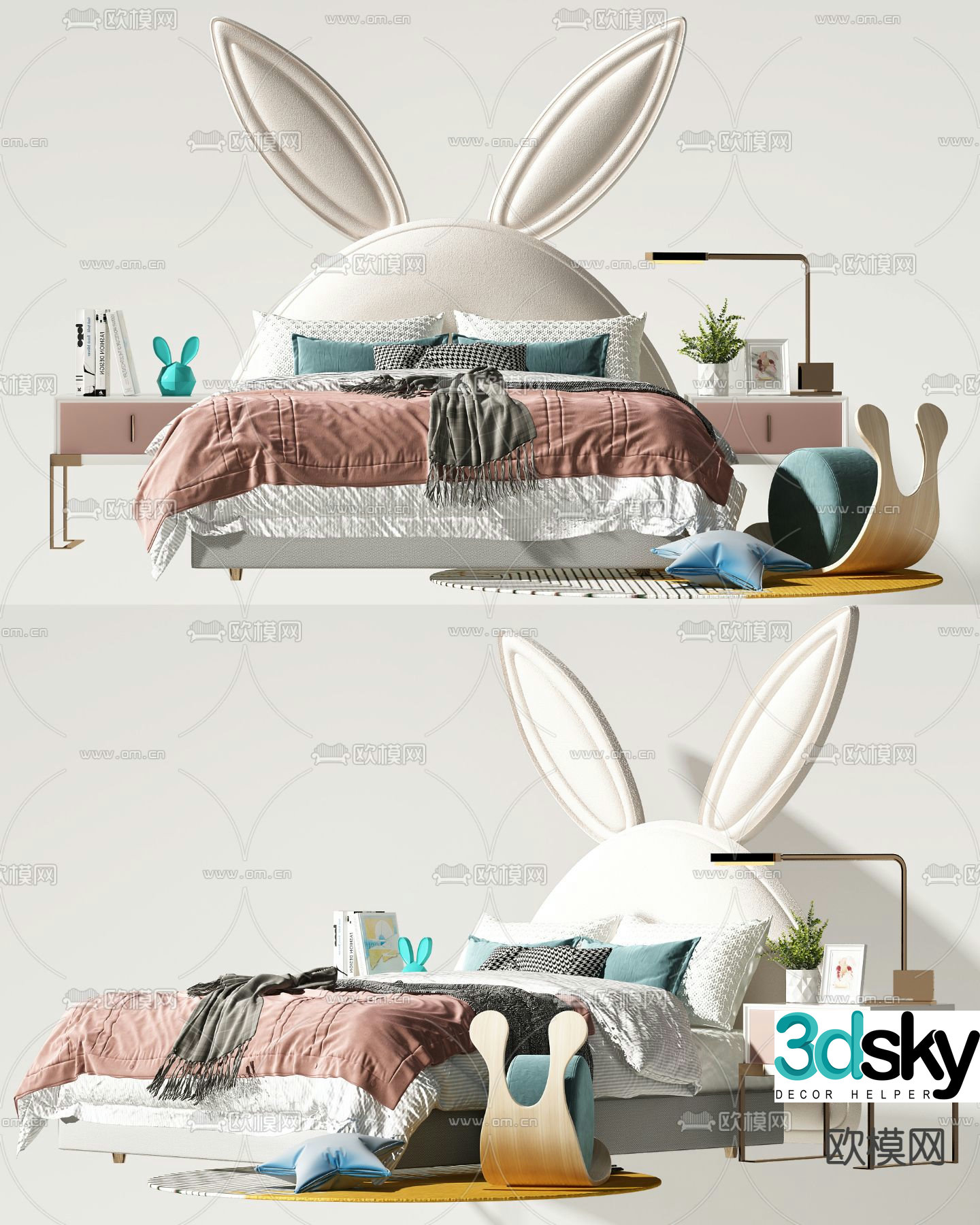 Modern children’s bed 3d model