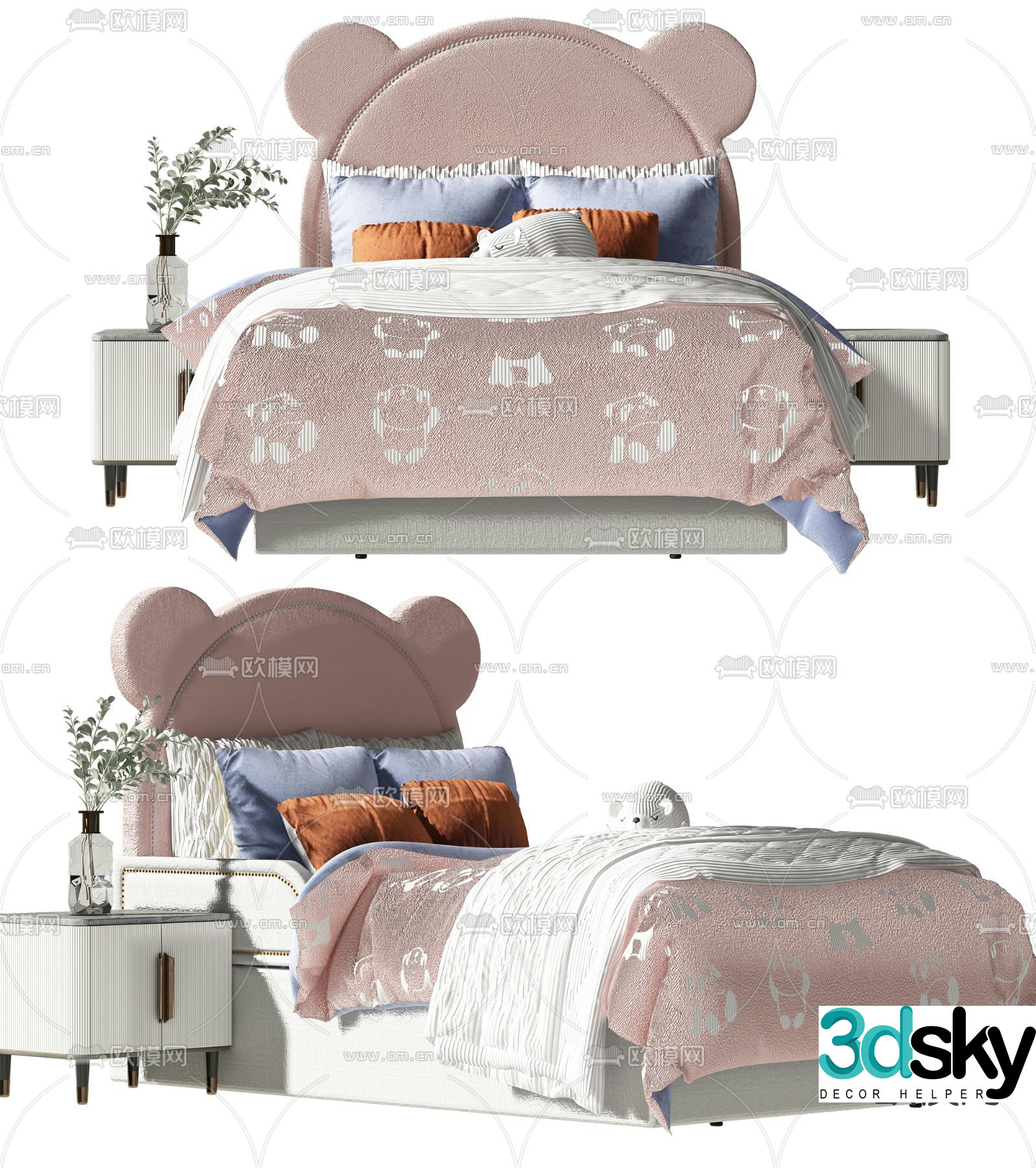 Modern children’s bed 3d model