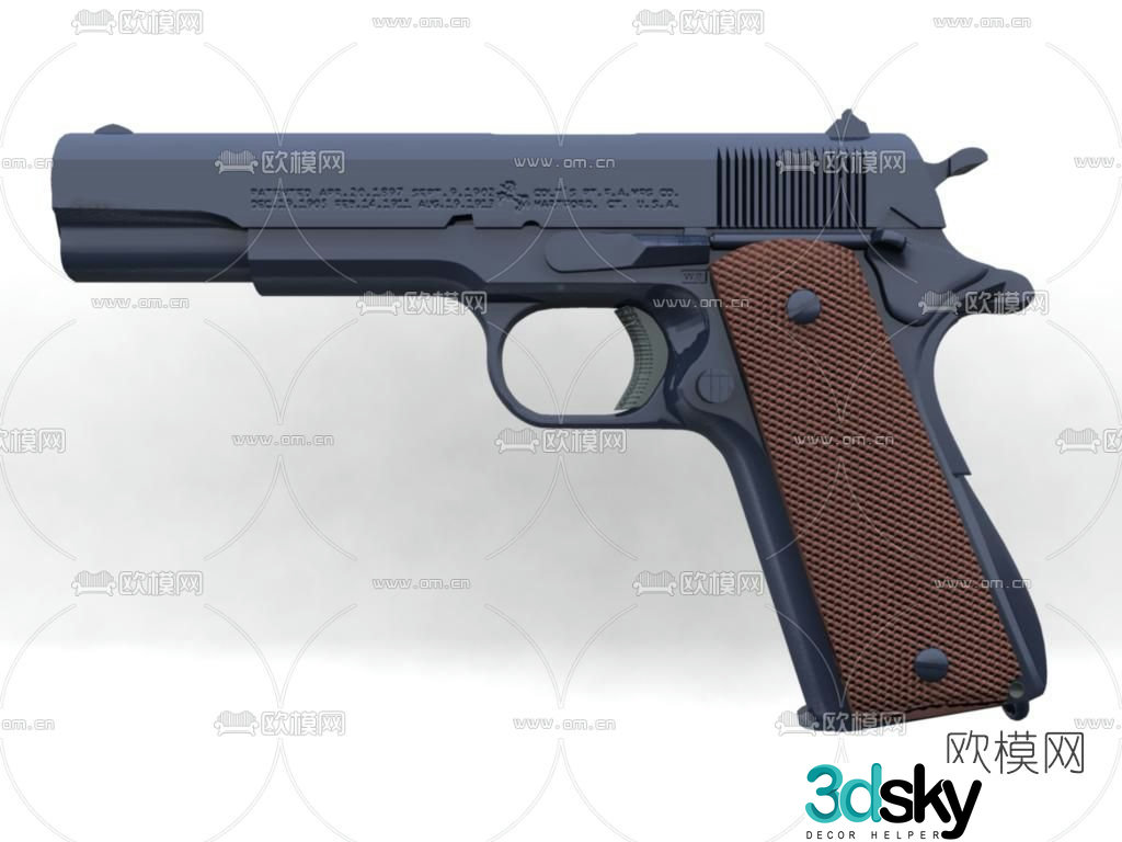 Modern Colt Pistol Free 3d Model