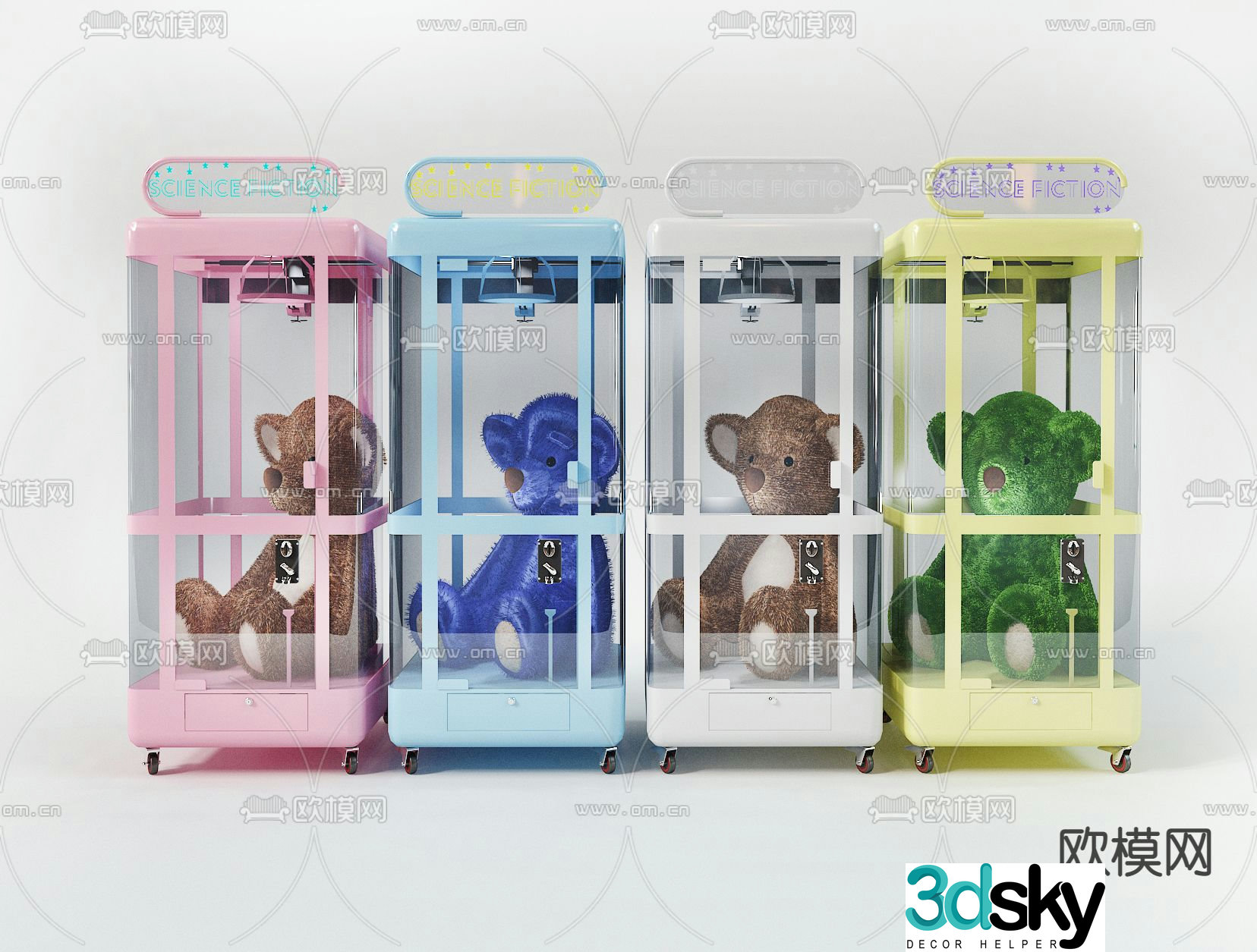 Modern single scissor claw machine 3d model