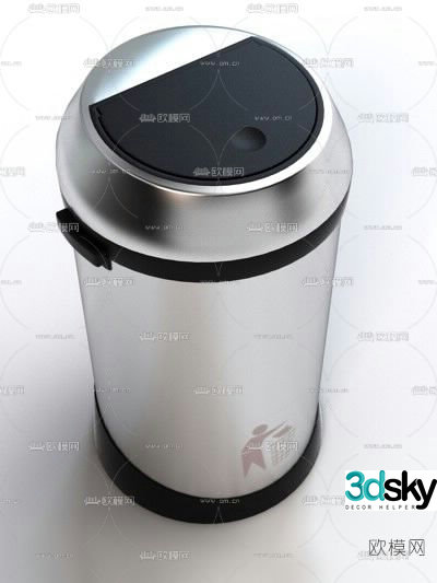 Modern trash can free 3d model