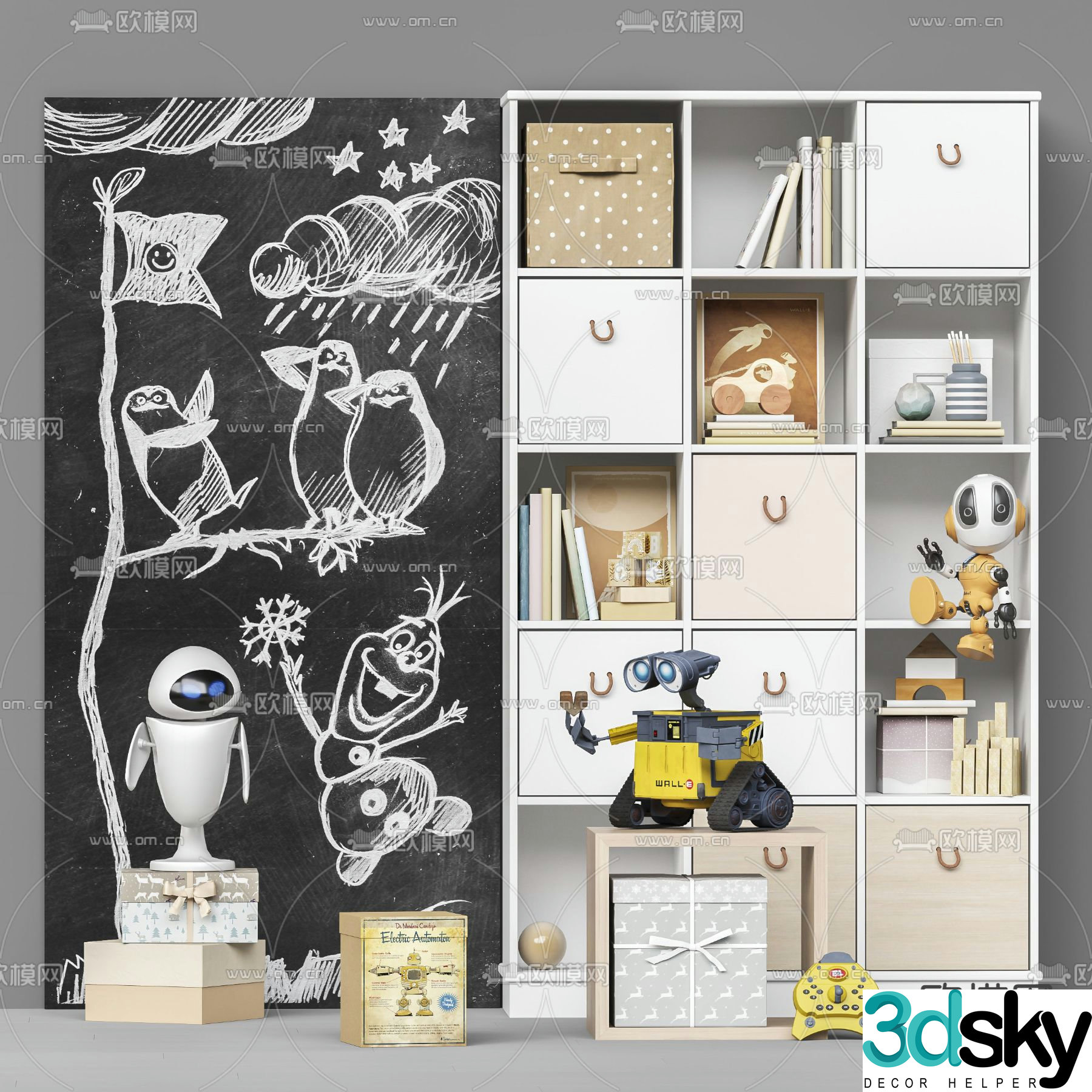 Modern children’s locker 3d model