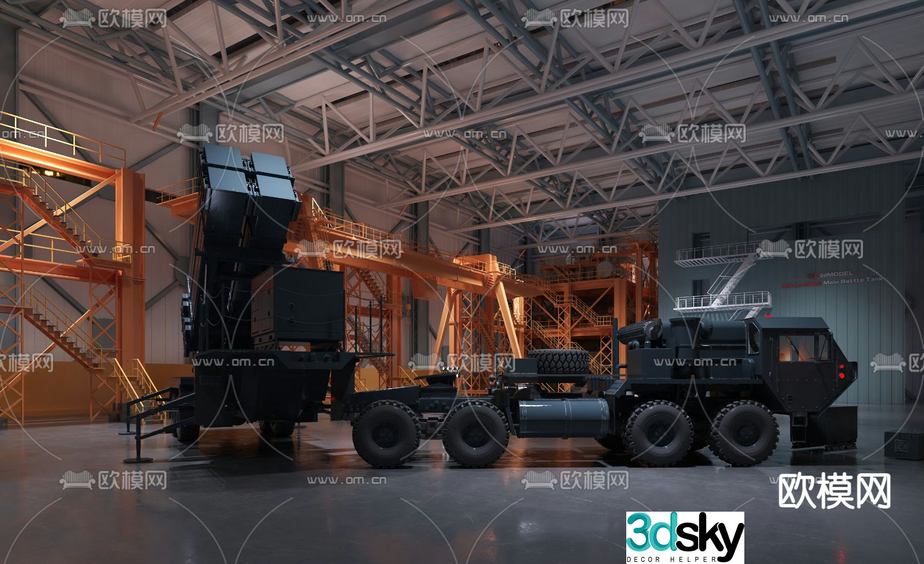 Modern patriot missile military weapon 3d model