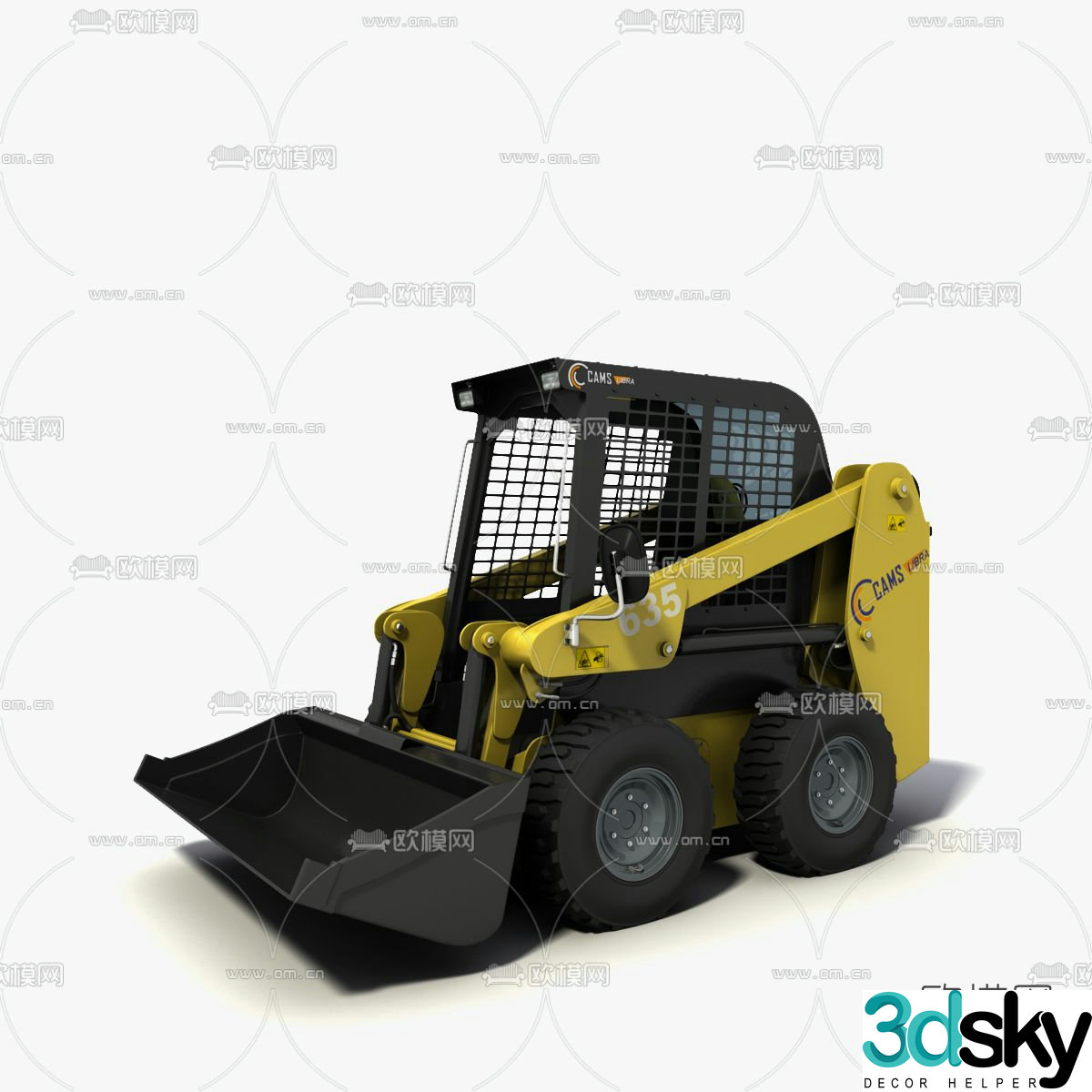 Modern bulldozer free 3d model