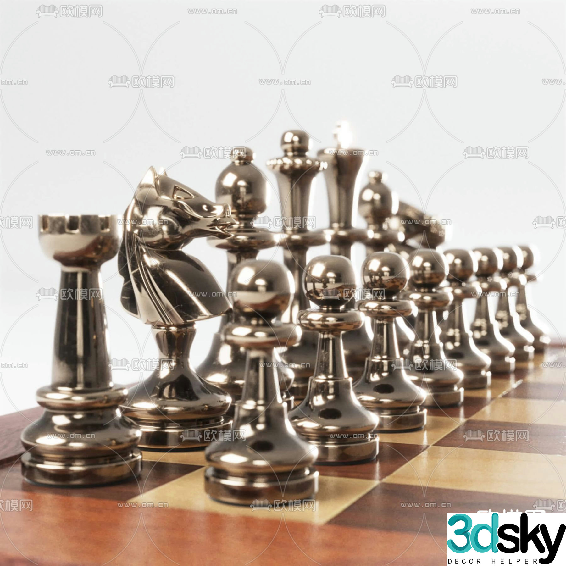 Modern chess 3d model