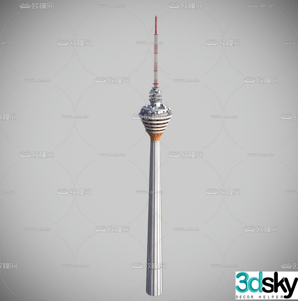 Modern TV tower free 3d model