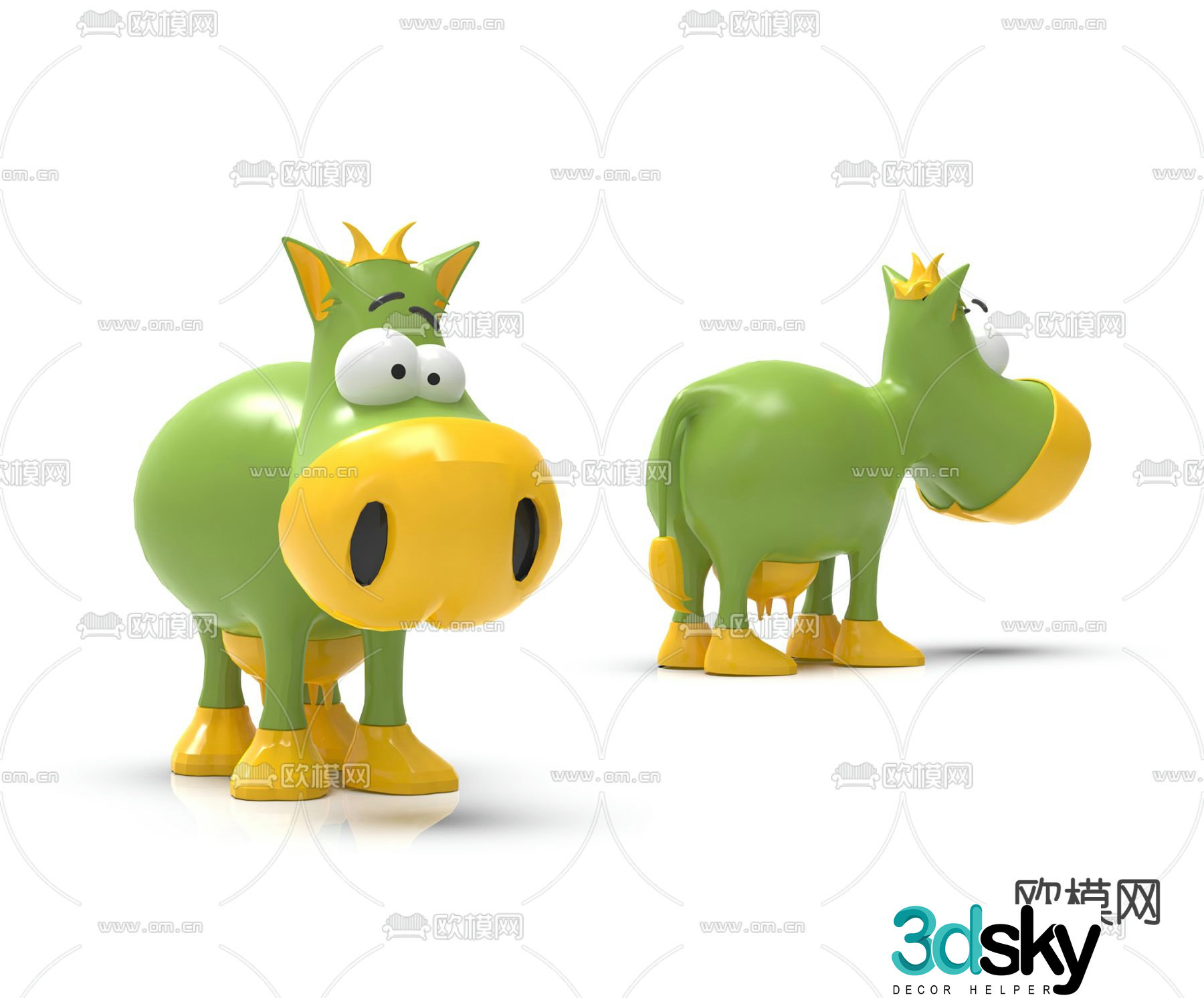 Modern anime cartoon doll 3d model