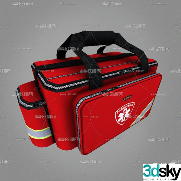 Modern fire medical kit free 3d model
