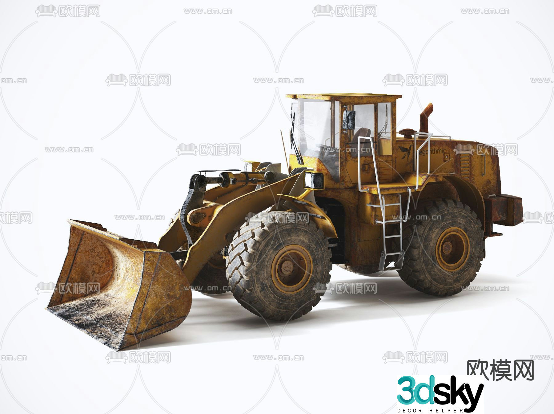 Modern bulldozer construction vehicle 3d model