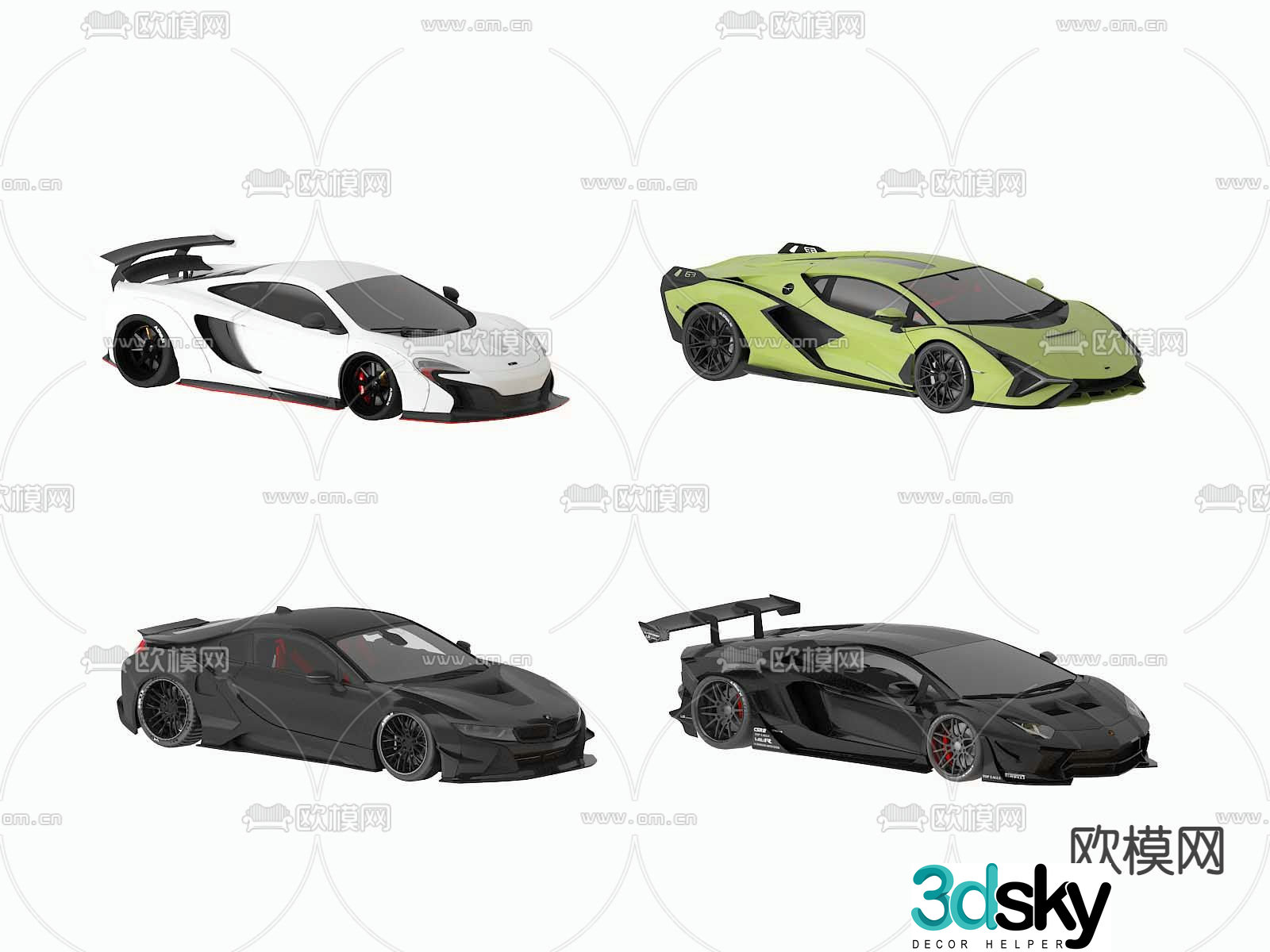 Modern luxury sports car 3d model