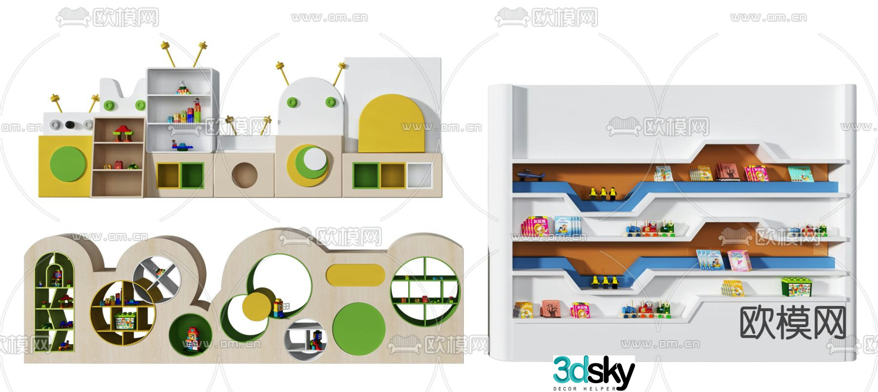 Modern children’s decorative cabinet 3d model