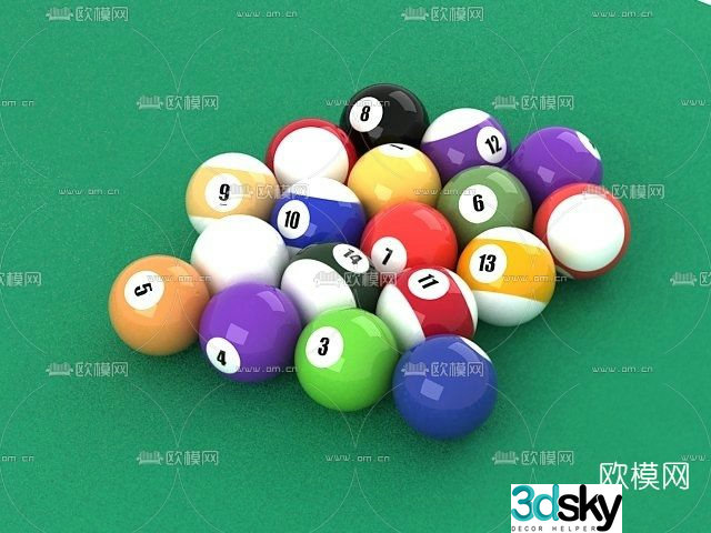 Modern billiards free 3d model