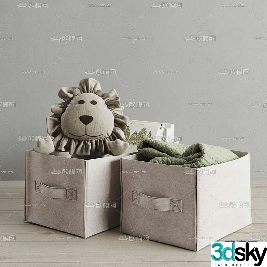 Modern toy storage basket 3d model