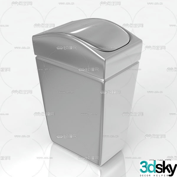Modern trash can free 3d model