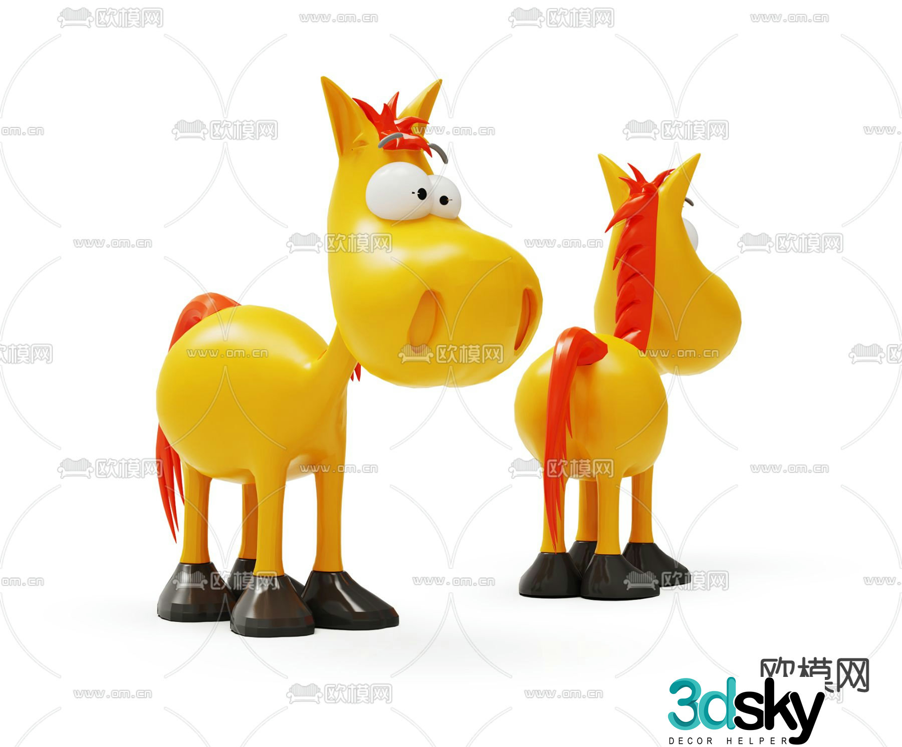 Modern pony figurine toy 3d model