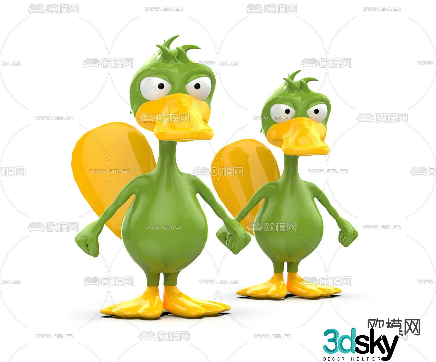 Modern duck cartoon toy 3d model