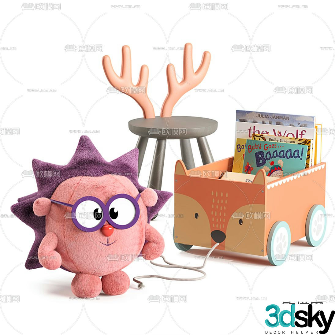 Modern children’s plush toy 3d model