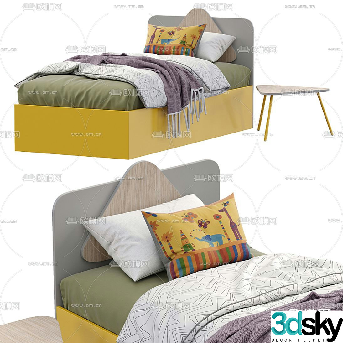 Modern children’s bed 3d model