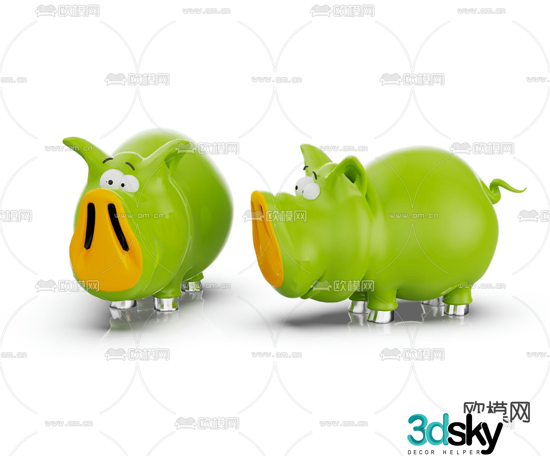 Modern cartoon pig doll toy 3d model