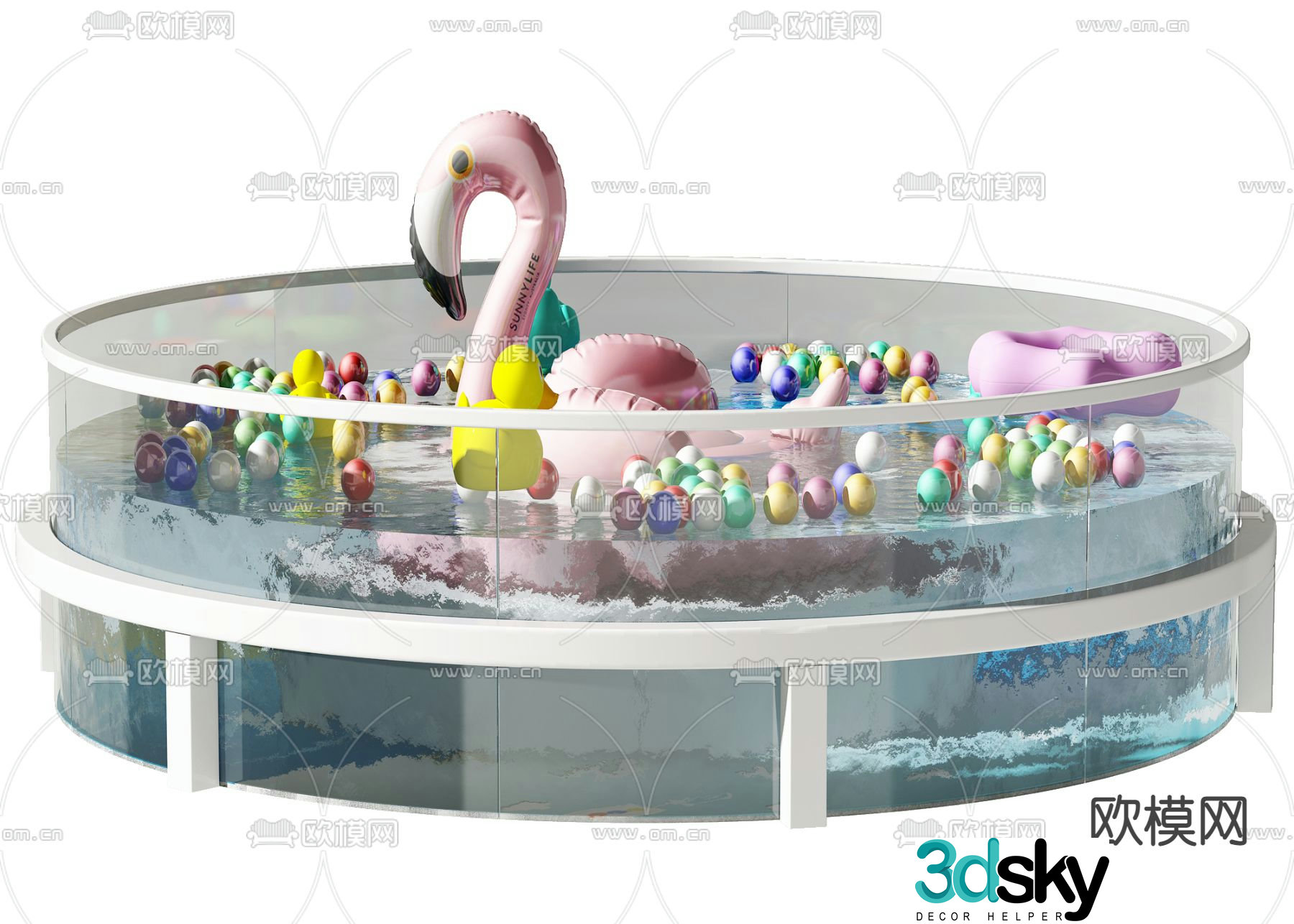 Modern children’s swimming pool 3d model