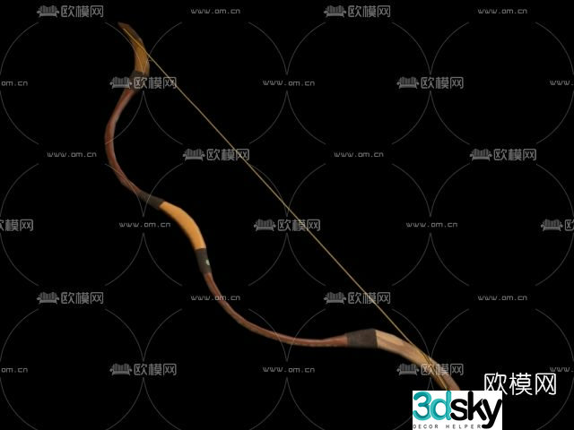 Modern wooden bow free 3d model