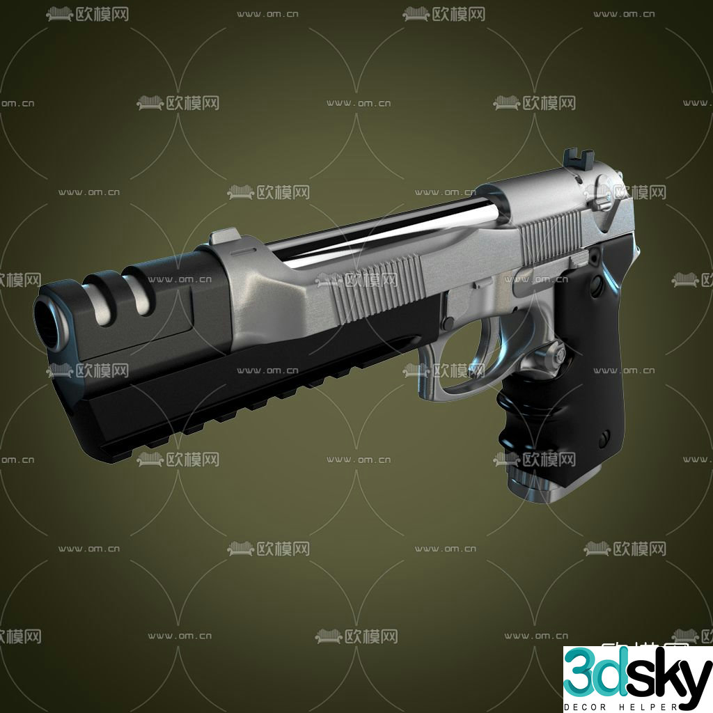 Modern pistol free 3d model