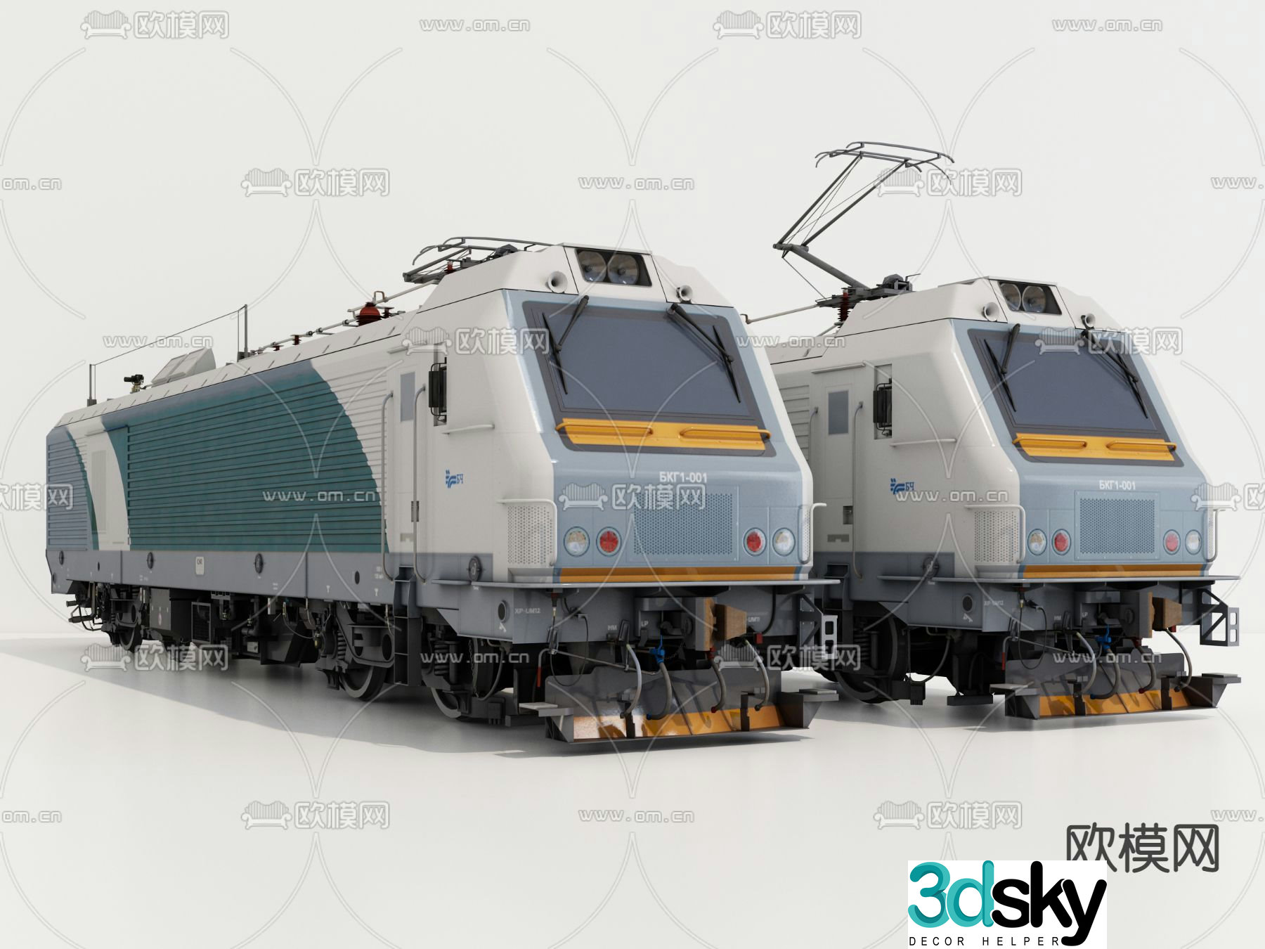Modern tram locomotive 3d model
