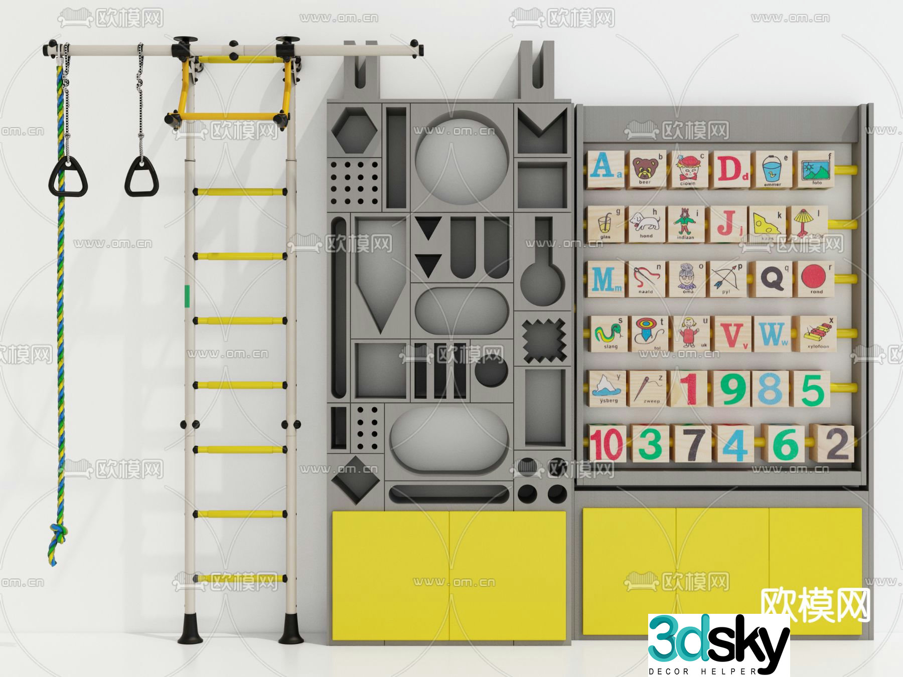 Modern children’s fitness literacy equipment 3d model