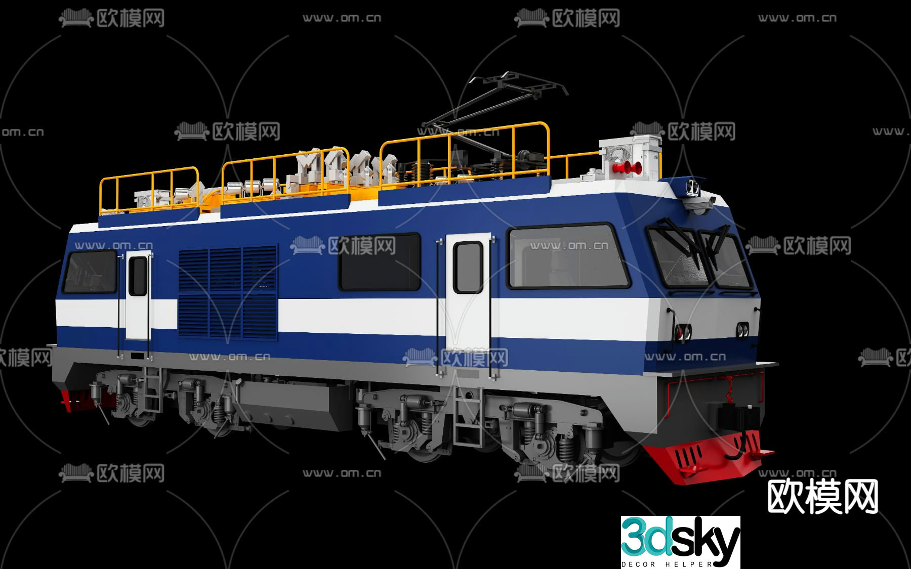 Modern train tram 3d model