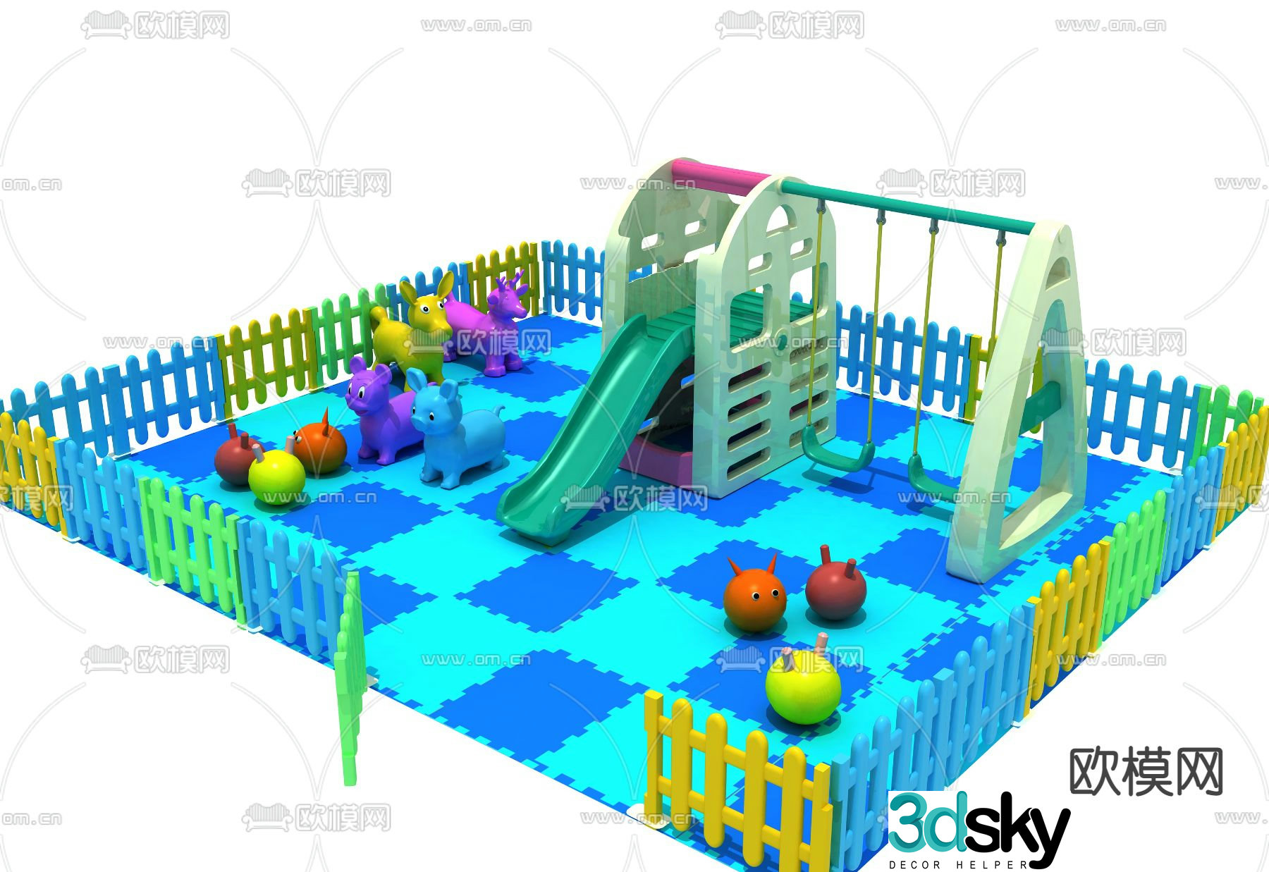 Modern children's play equipment 3d model