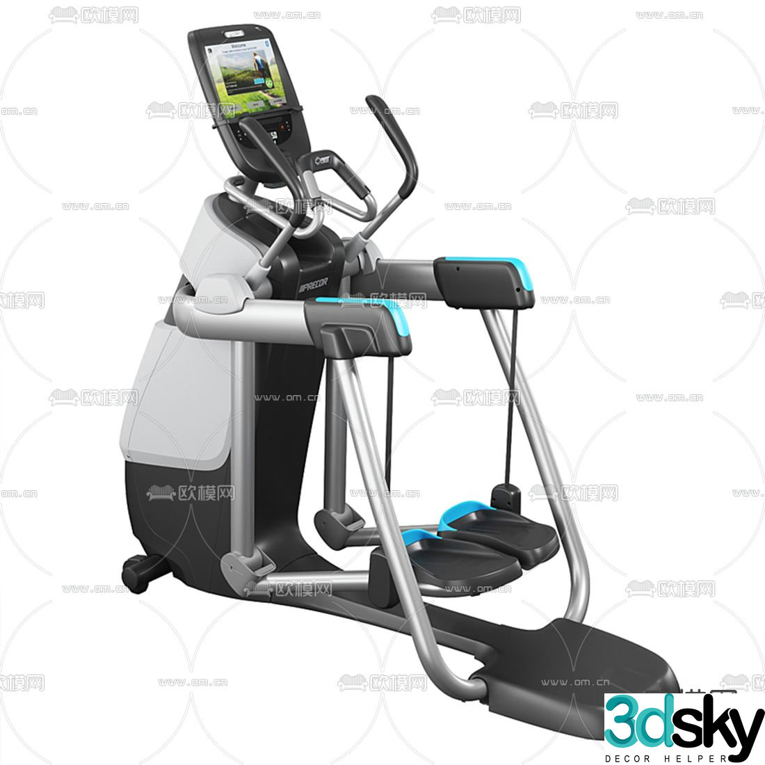 Modern fitness treadmill 3d model