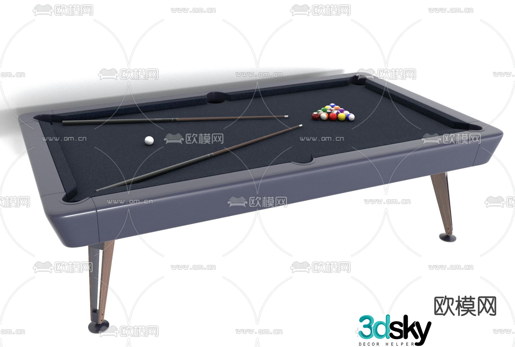 Modern billiards free 3d model