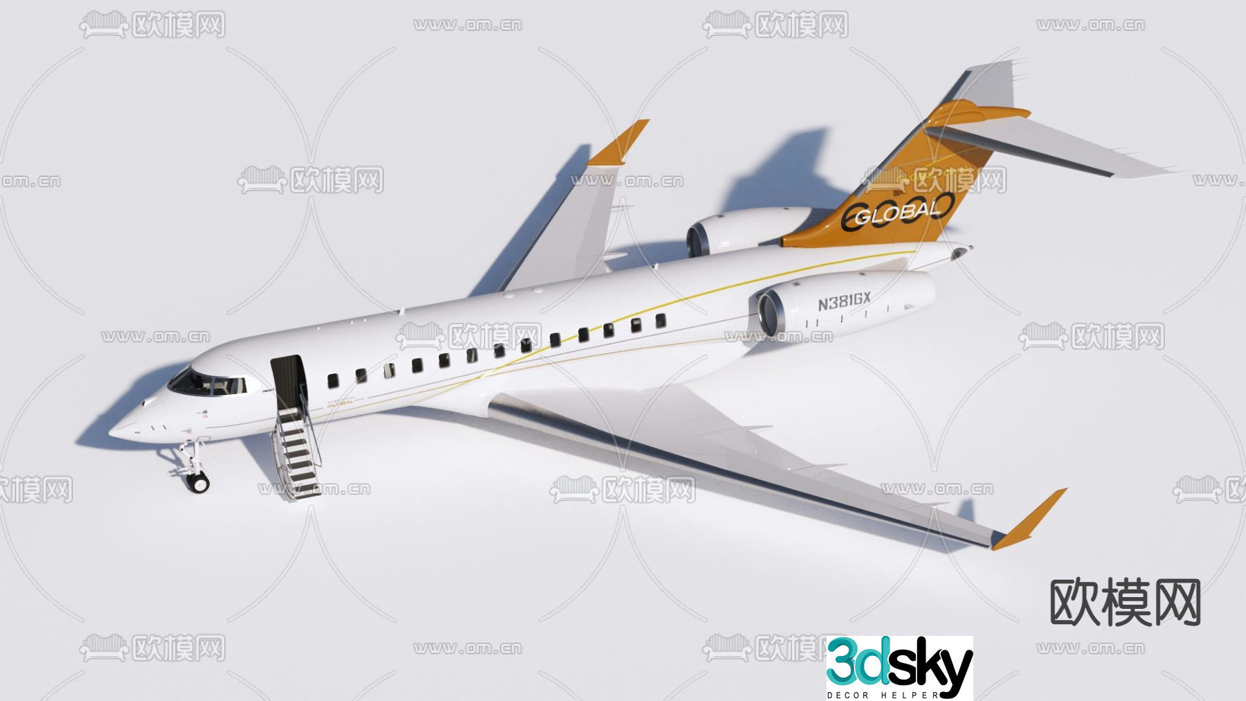 Modern airplane 3d model