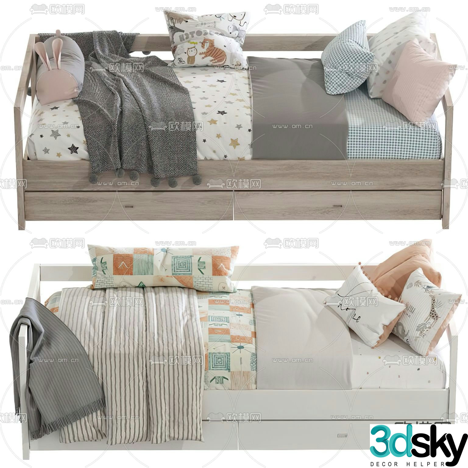 Modern children’s sofa bed 3d model