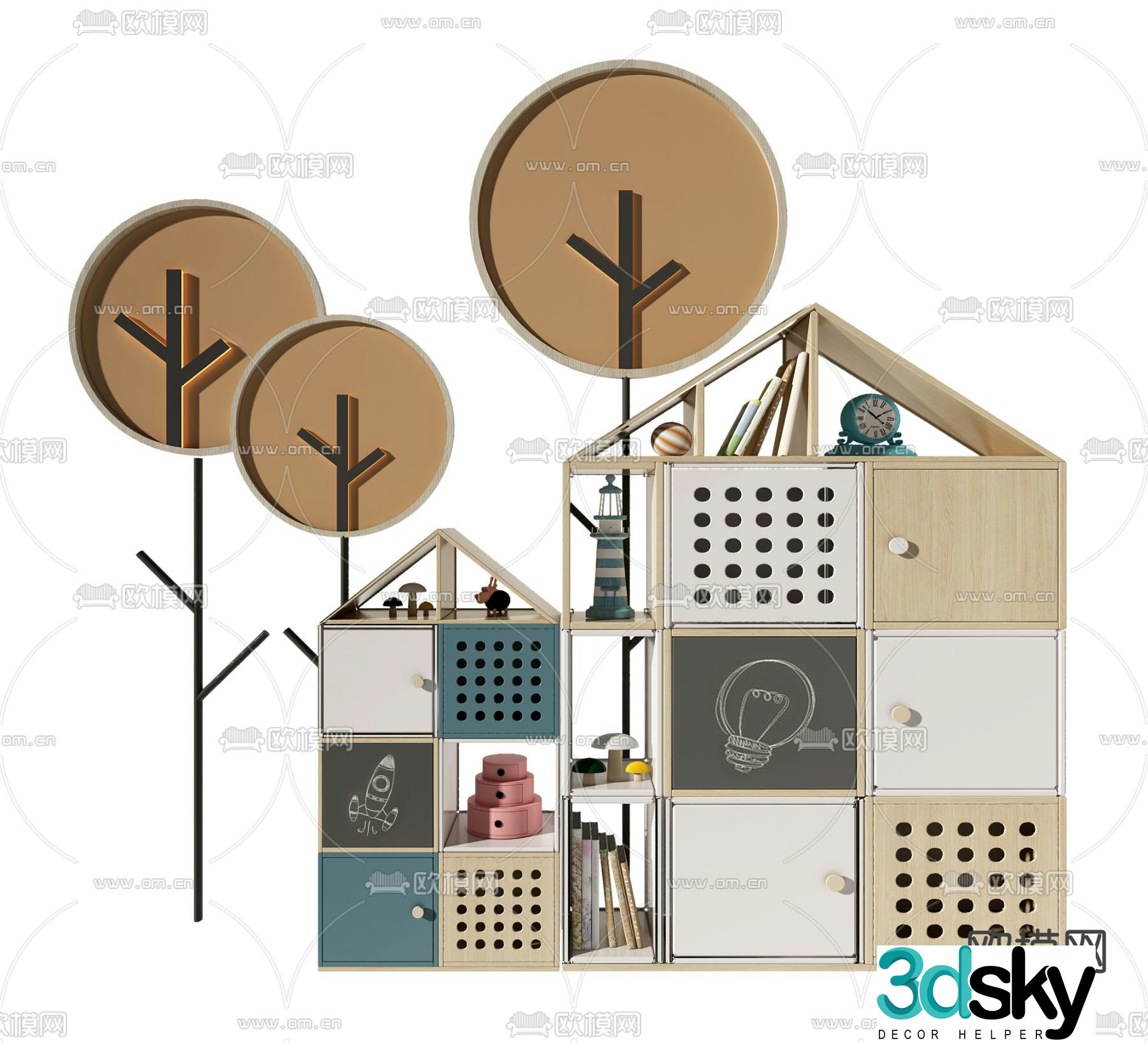 Modern children’s decorative cabinet 3d model