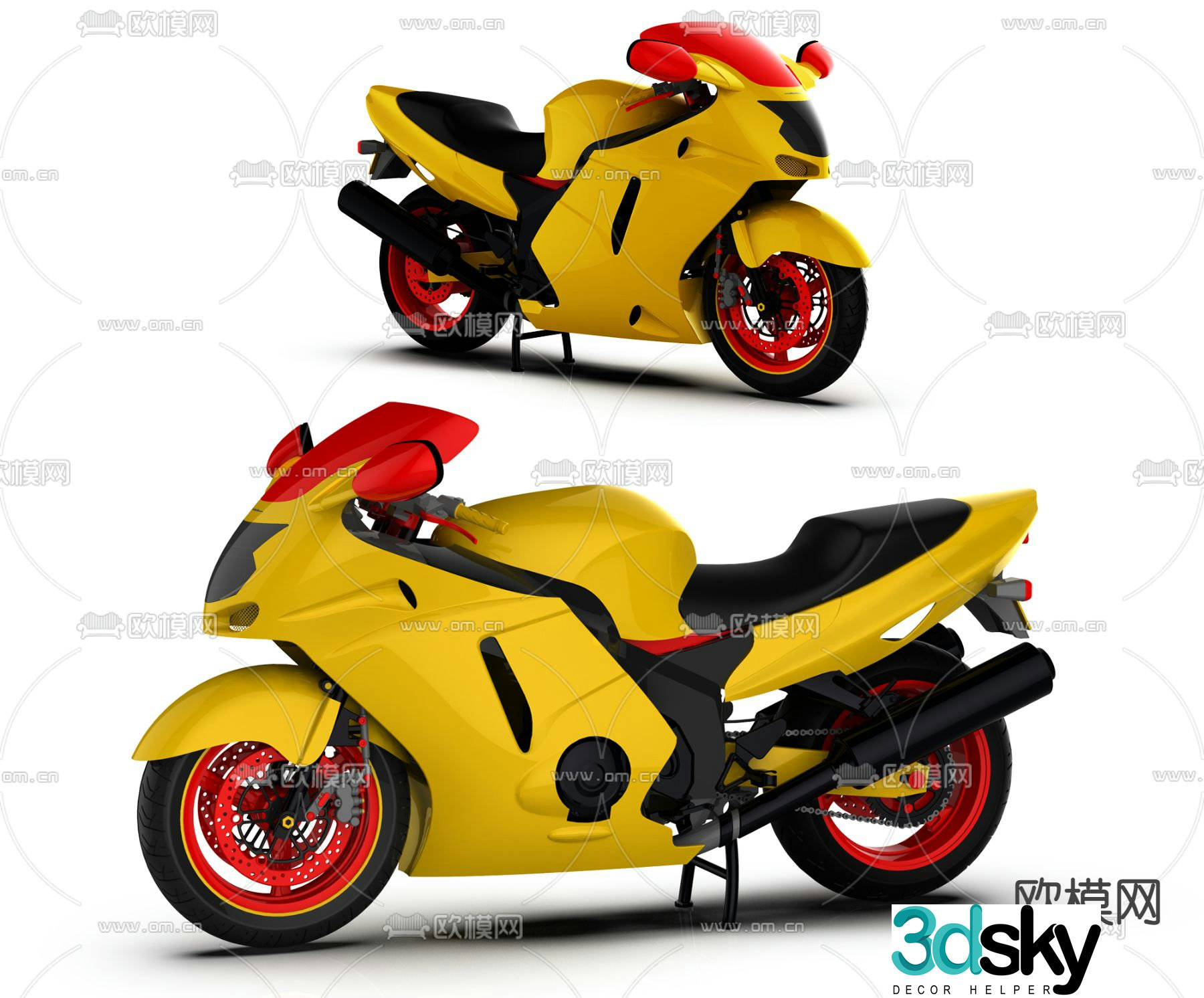 Modern motorcycle 3d model