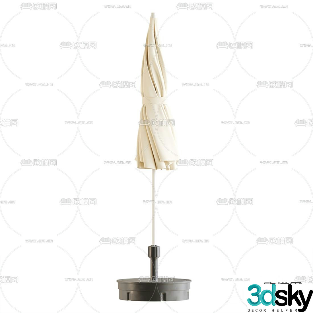 Modern outdoor sunshade fan sun umbrella 3d model