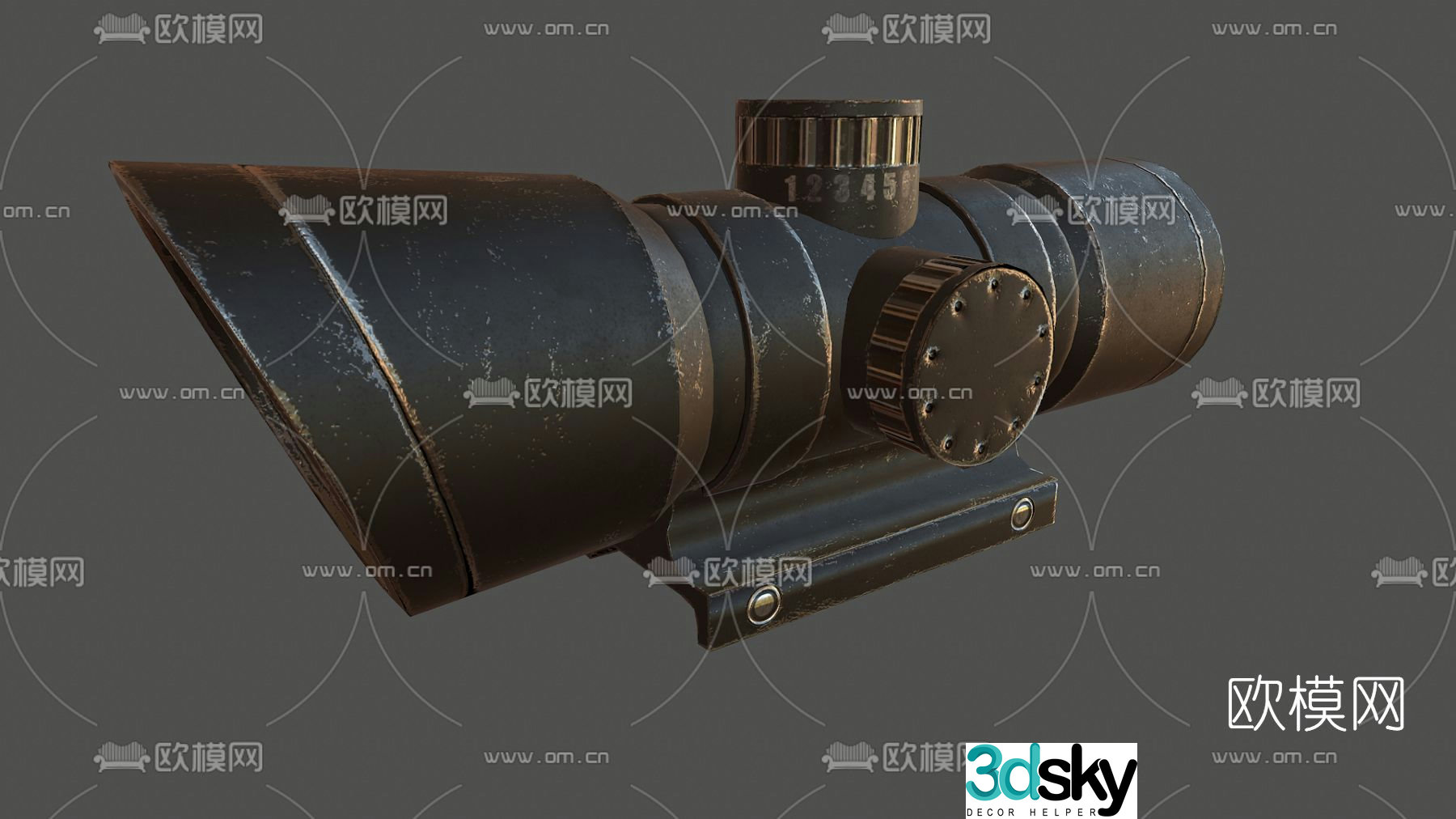 Modern riflescope free 3d model