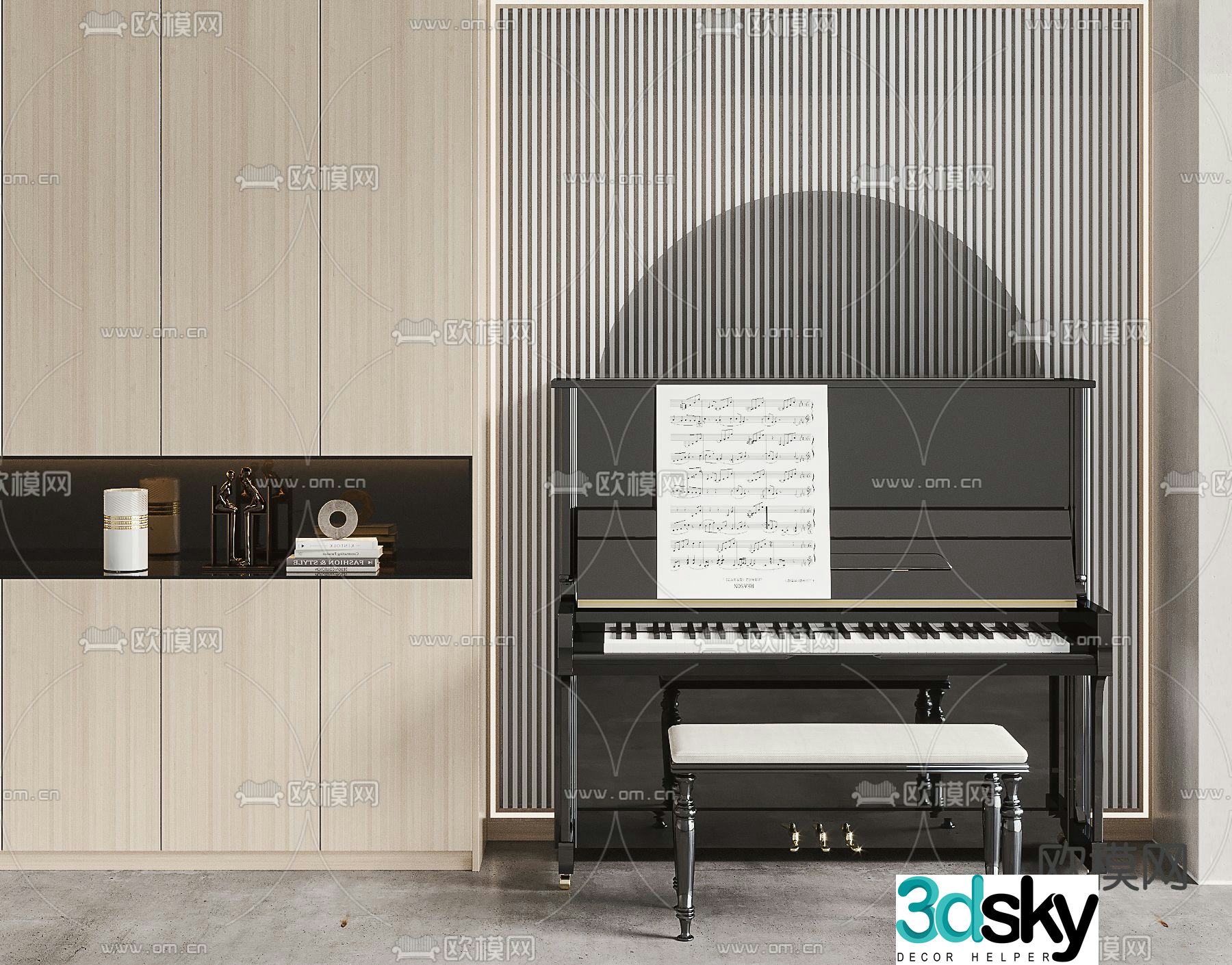 modern piano 3d model