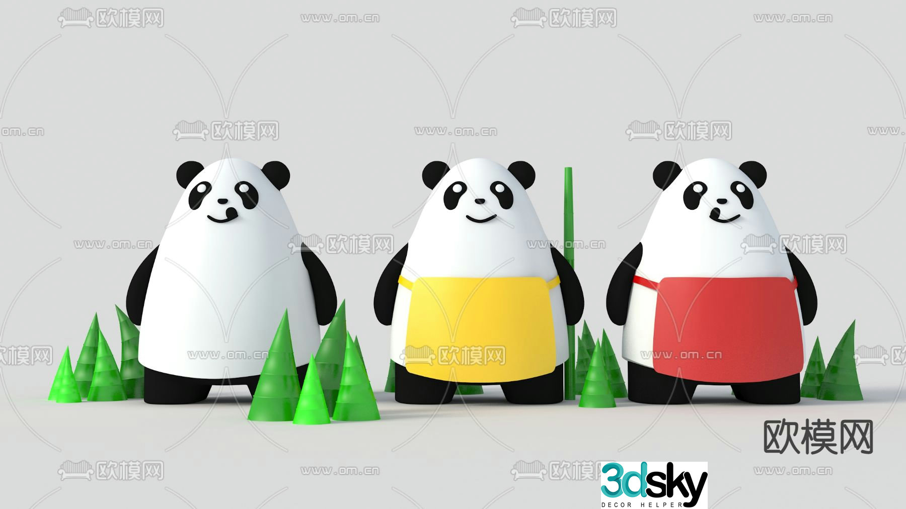 Modern panda children’s toy 3d model