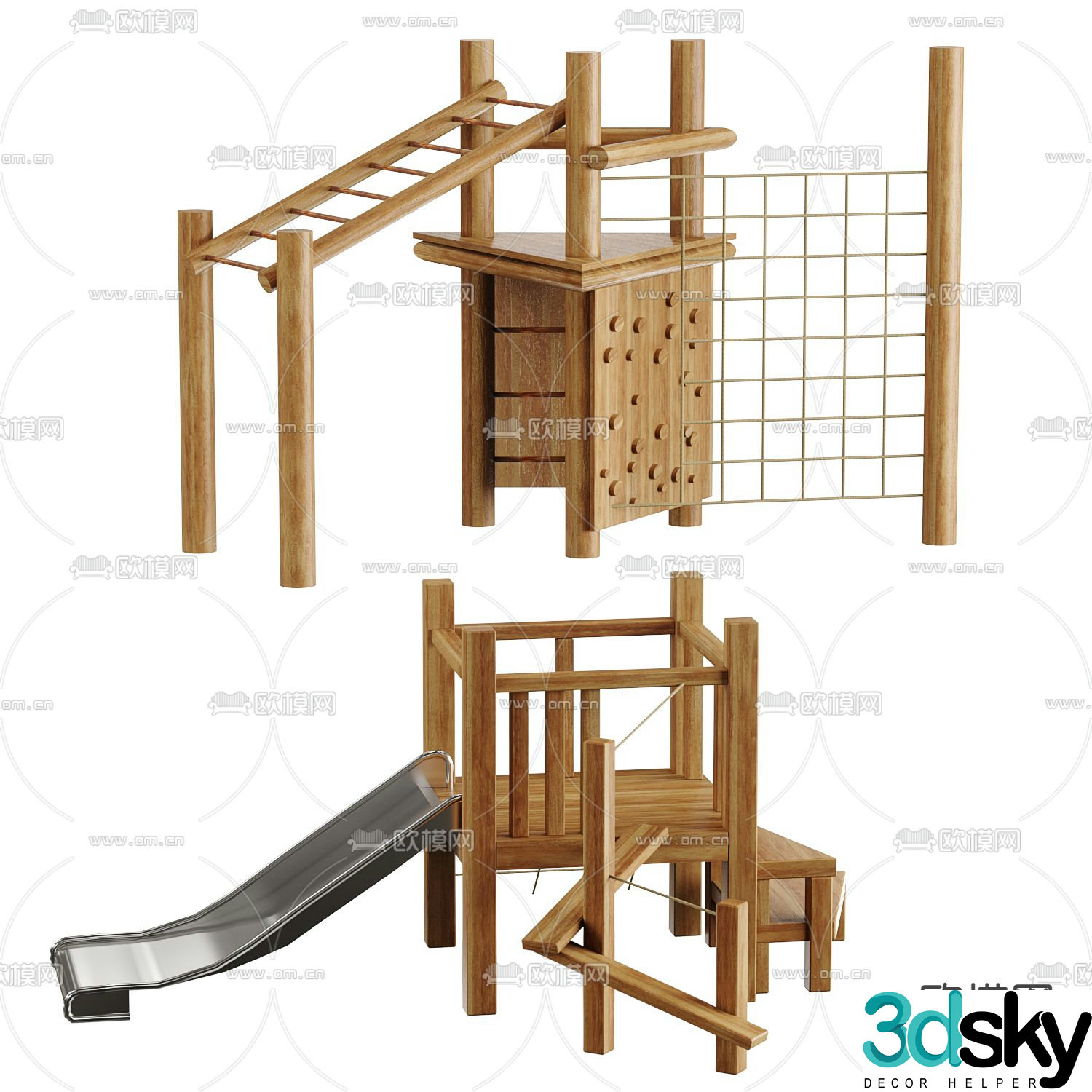Modern children's play equipment 3d model