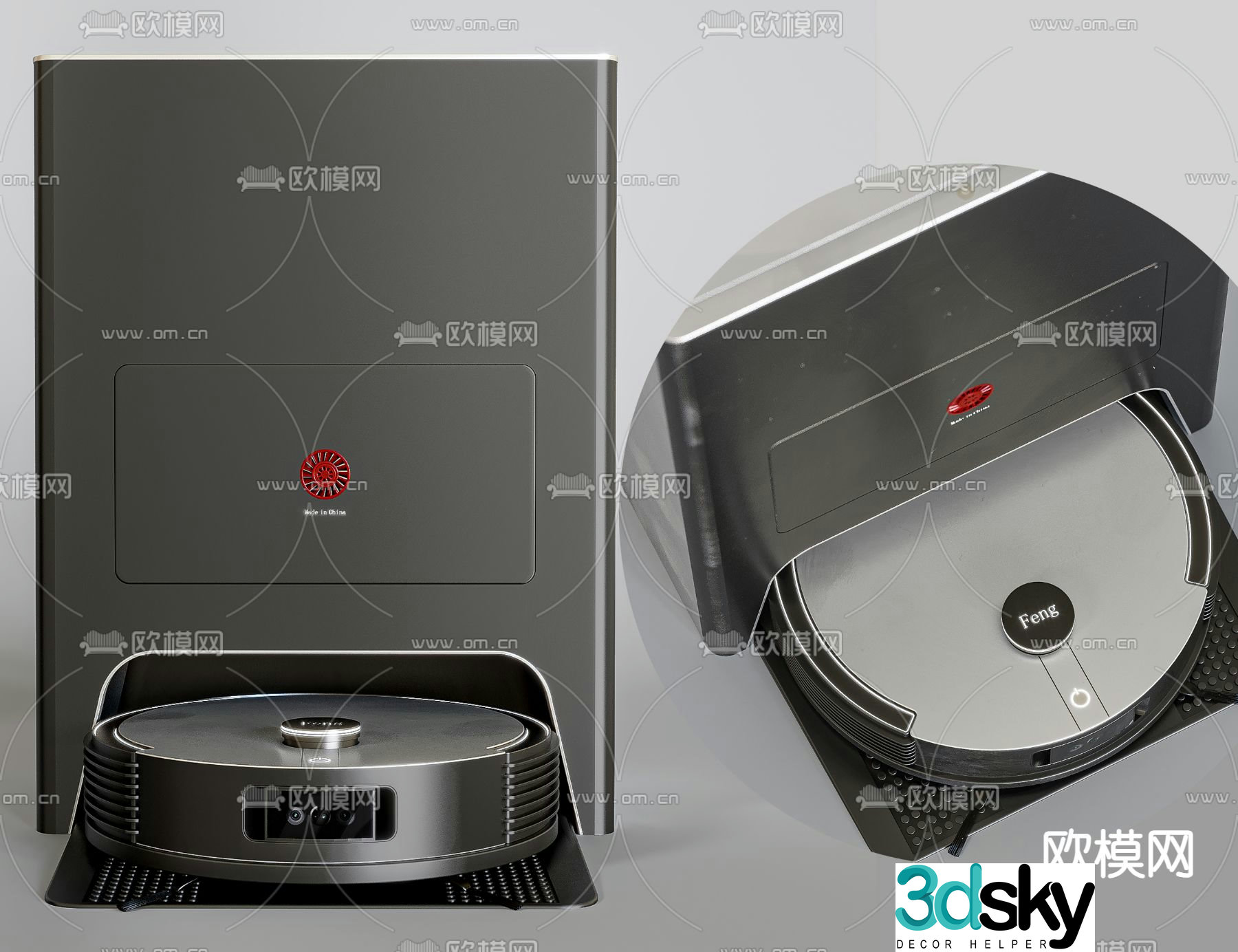 Modern sweeping robot 3d model