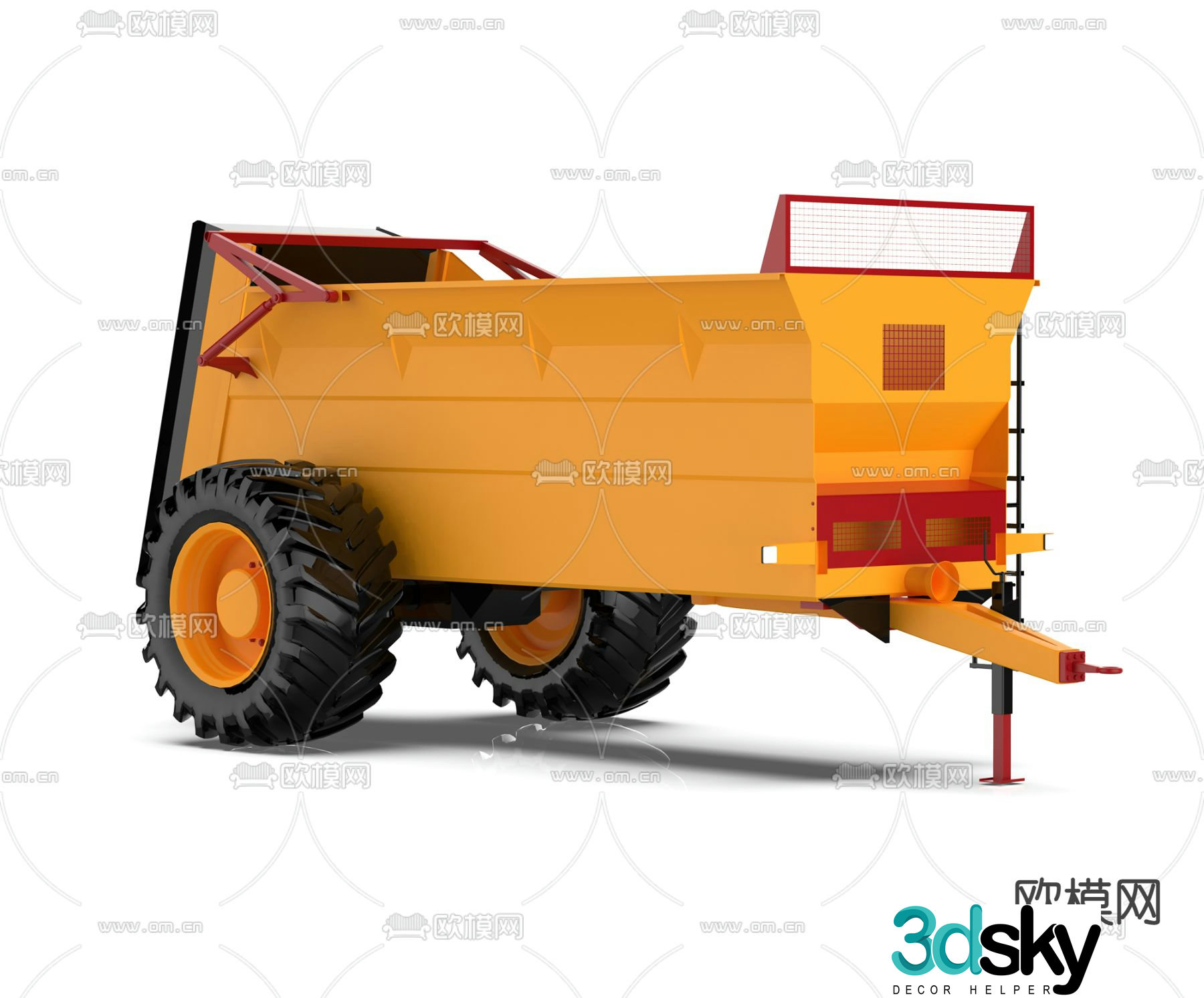 Modern agricultural vehicle trunk 3d model