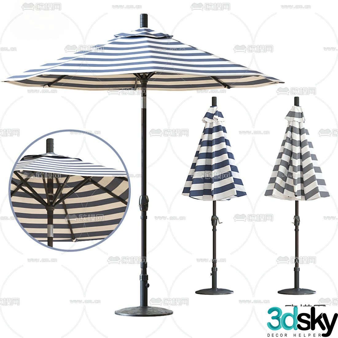 Modern outdoor parasol 3d model