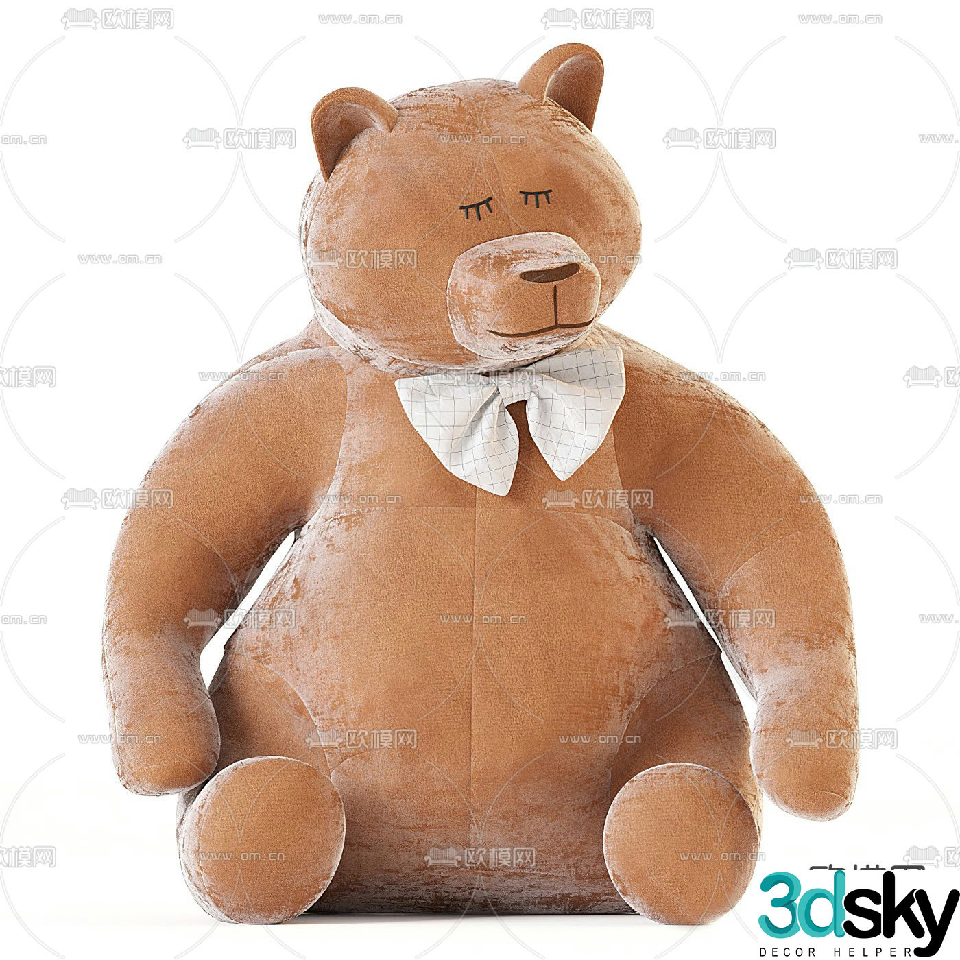 Modern bear plush toy 3d model